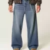 Super Baggy-Jeans mit Würfel-Grafik in dunkler Waschung Super Baggy-Jeans mit Würfel-Grafik in dunkler Waschung