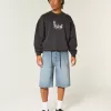 Super Baggy-Jeansshorts in mittlerer Waschung Super Baggy-Jeansshorts in mittlerer Waschung