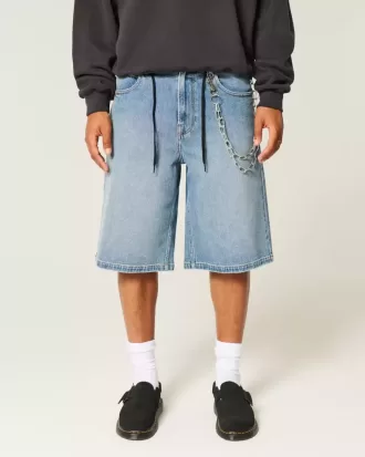 Super Baggy-Jeansshorts in mittlerer Waschung Super Baggy-Jeansshorts in mittlerer Waschung