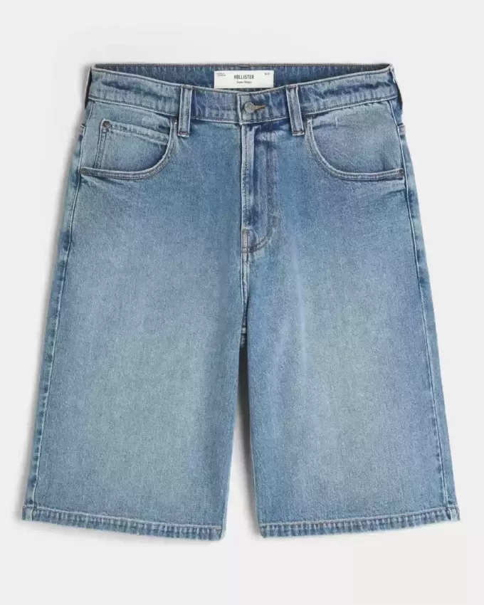 Super Baggy-Jeansshorts in mittlerer Waschung Super Baggy-Jeansshorts in mittlerer Waschung