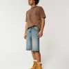 Super Baggy-Jeansshorts mit Taz-Grafik in mittlerer Waschung