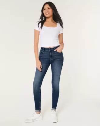 Super Skinny Jeans mit hohem Bund und mittlerer Waschung