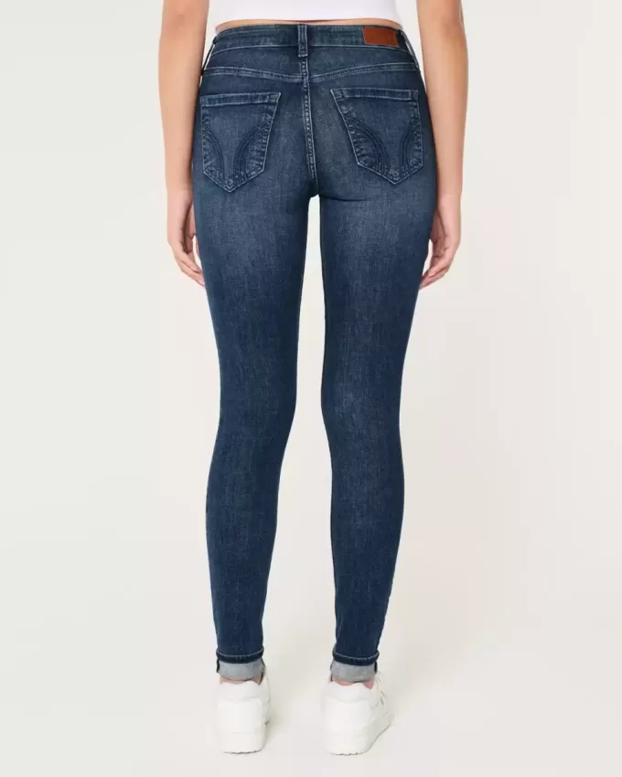 Super Skinny Jeans mit hohem Bund und mittlerer Waschung Super Skinny Jeans mit hohem Bund und mittlerer Waschung