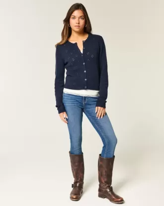 Superenge Jeans mit hoher Taille und dunkler Waschung