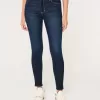 Superenge Jeans mit hoher Taille und dunkler Waschung