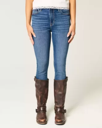 Superenge Jeans mit hoher Taille und dunkler Waschung