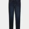 Superenge Jeans mit hoher Taille und dunkler Waschung