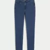 Superenge Jeans mit hoher Taille und dunkler Waschung Superenge Jeans mit hoher Taille und dunkler Waschung
