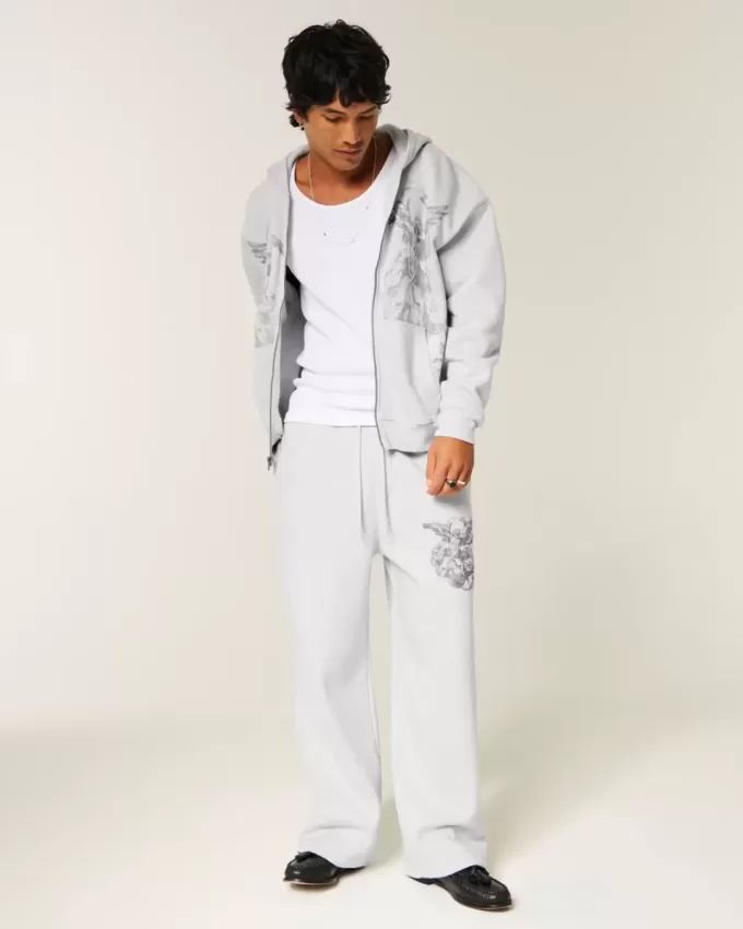 Superweite Jogginghose mit Engel-Grafik Superweite Jogginghose mit Engel-Grafik