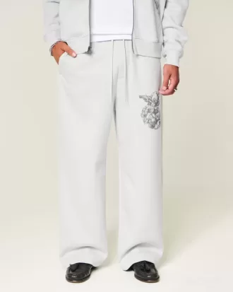 Superweite Jogginghose mit Engel-Grafik