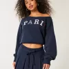 Sweatshirt mit Mini-Paris-Grafik Sweatshirt mit Mini-Paris-Grafik