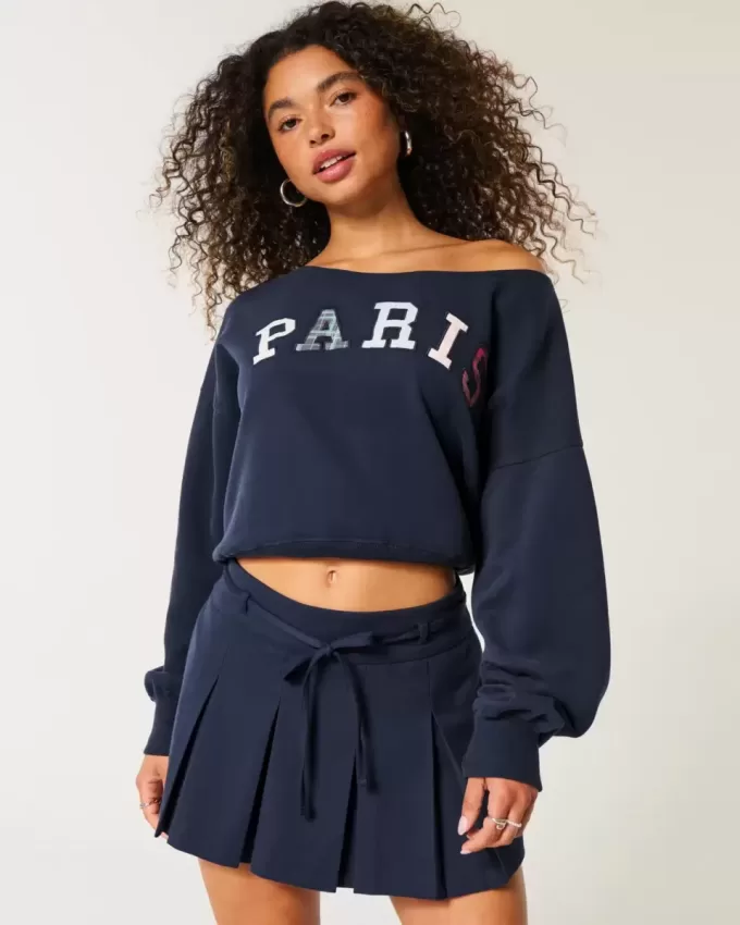 Sweatshirt mit Mini-Paris-Grafik Sweatshirt mit Mini-Paris-Grafik