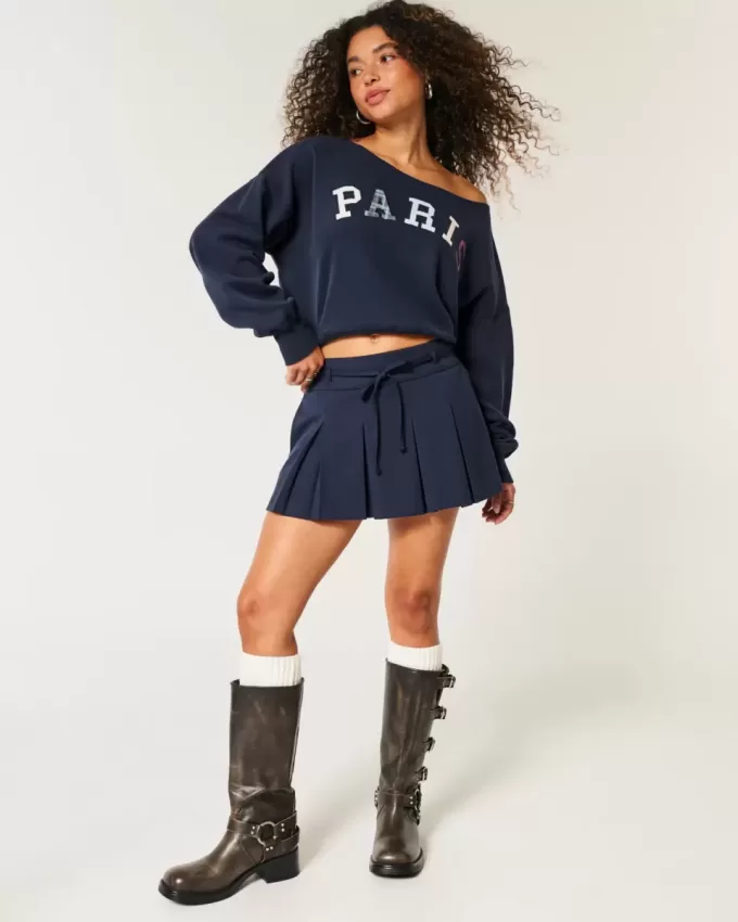 Sweatshirt mit Mini-Paris-Grafik Sweatshirt mit Mini-Paris-Grafik
