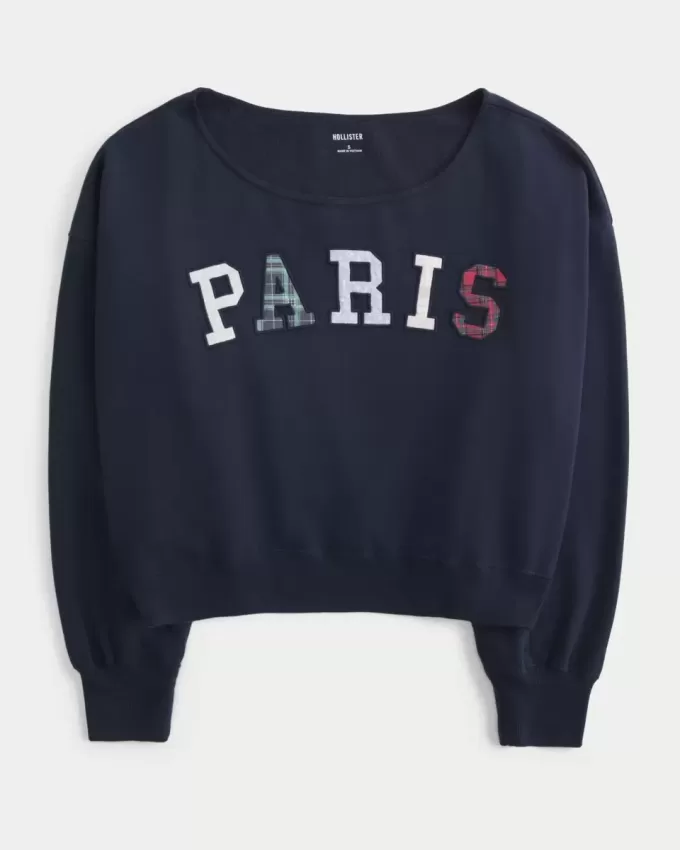 Sweatshirt mit Mini-Paris-Grafik Sweatshirt mit Mini-Paris-Grafik