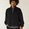 Sweatshirt mit rechteckiger Passform und Viertelreißverschluss Sweatshirt mit rechteckiger Passform und Viertelreißverschluss