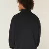 Sweatshirt mit rechteckiger Passform und Viertelreißverschluss Sweatshirt mit rechteckiger Passform und Viertelreißverschluss