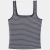 Tanktop mit eckigem Ausschnitt aus geripptem, nahtlosem Stoff Tanktop mit eckigem Ausschnitt aus geripptem, nahtlosem Stoff