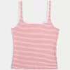 Tanktop mit eckigem Ausschnitt aus geripptem, nahtlosem Stoff Tanktop mit eckigem Ausschnitt aus geripptem, nahtlosem Stoff