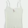 Tanktop mit Spitzenbesatz und Hirsch-Grafik Tanktop mit Spitzenbesatz und Hirsch-Grafik