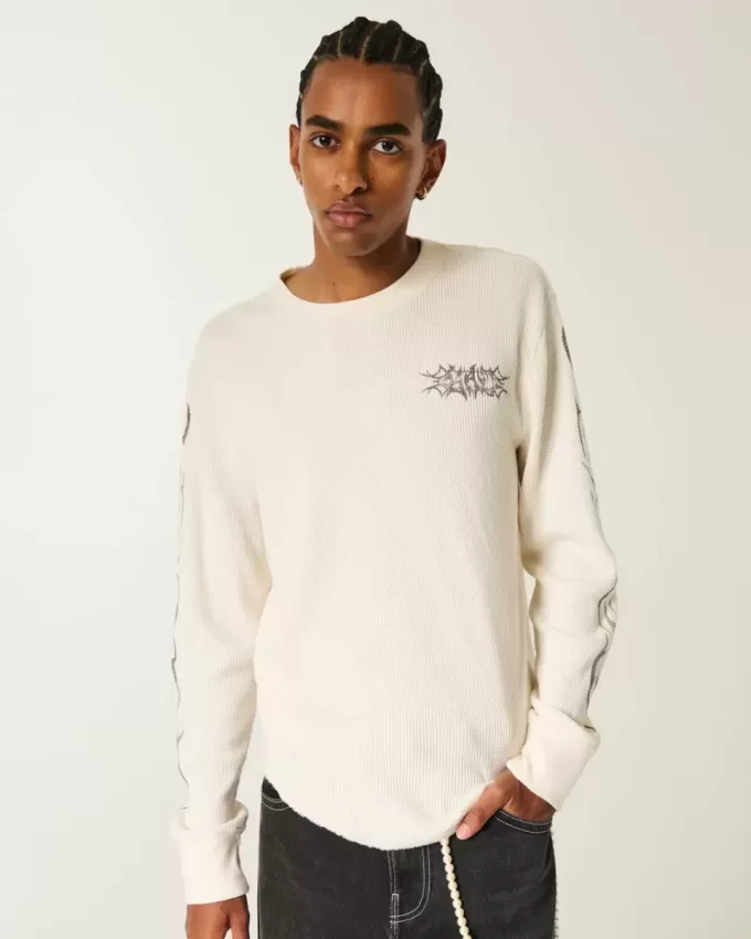 Thermo-Rundhalsshirt mit Graffiti-Grafik Thermo-Rundhalsshirt mit Graffiti-Grafik
