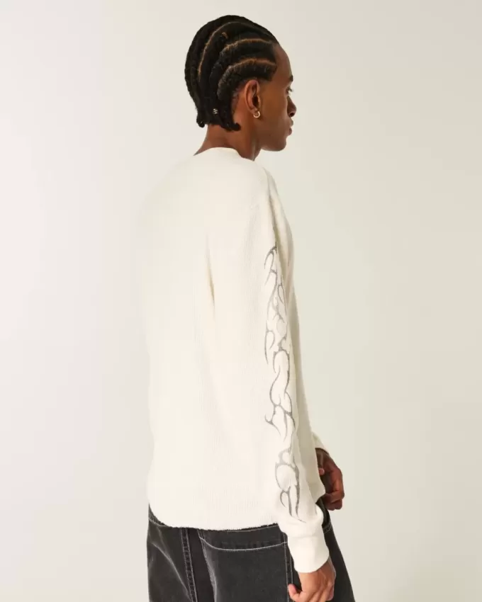 Thermo-Rundhalsshirt mit Graffiti-Grafik Thermo-Rundhalsshirt mit Graffiti-Grafik