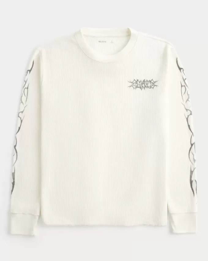 Thermo-Rundhalsshirt mit Graffiti-Grafik Thermo-Rundhalsshirt mit Graffiti-Grafik
