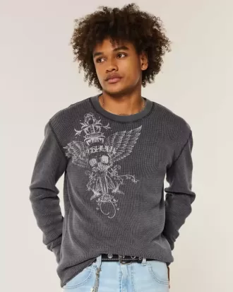 Thermo-Rundhalsshirt mit Totenkopf-Grafik