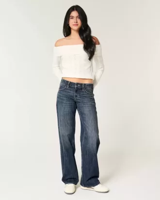 Tief sitzende Baggy-Jeans in dunkler Waschung