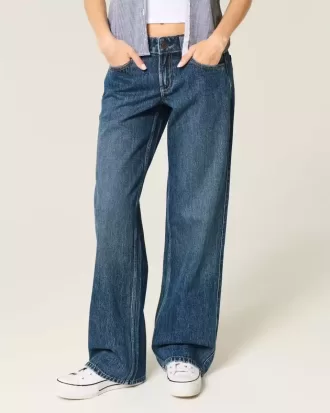 Tief sitzende Baggy-Jeans in dunkler Waschung
