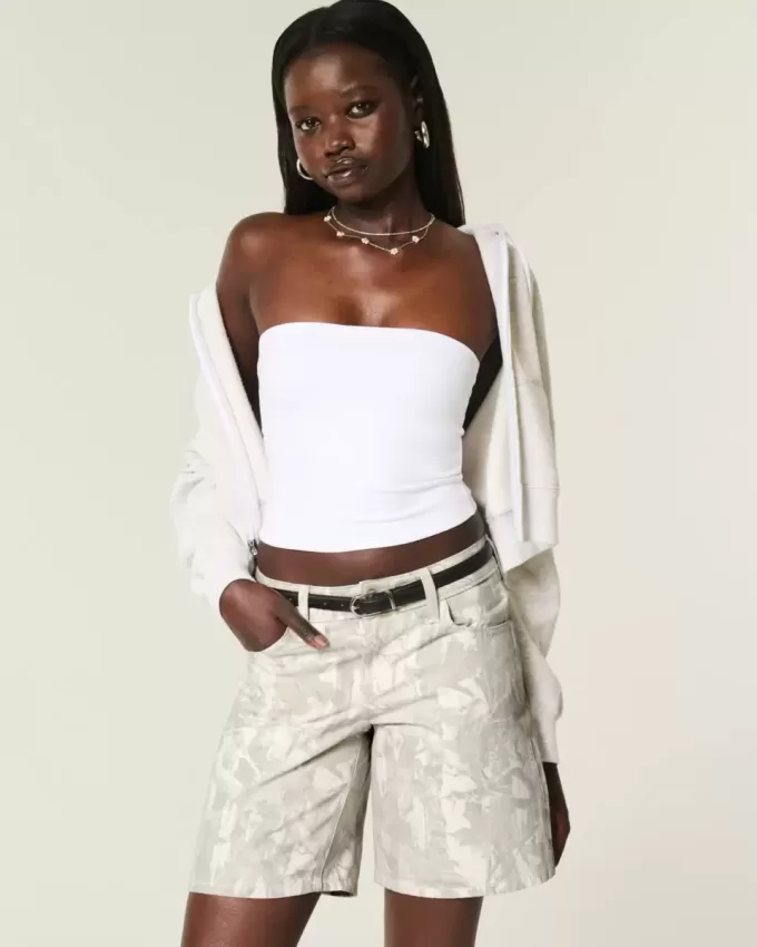 Tief sitzende Baggy-Jeans mit Camouflage-Muster