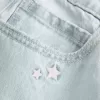 Tief sitzende Baggy-Jeans mit heller Waschung und Sternstickerei Tief sitzende Baggy-Jeans mit heller Waschung und Sternstickerei