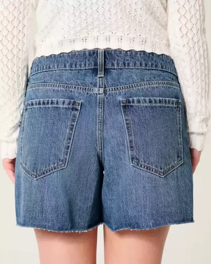 Tief sitzende Baggy-Jeansshorts in dunkler Waschung, 5 Zoll Tief sitzende Baggy-Jeansshorts in dunkler Waschung, 5 Zoll