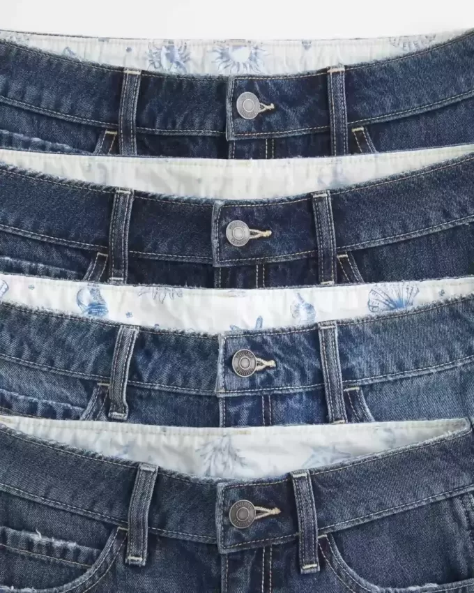 Tief sitzende Baggy-Jeansshorts in dunkler Waschung, 5 Zoll Tief sitzende Baggy-Jeansshorts in dunkler Waschung, 5 Zoll