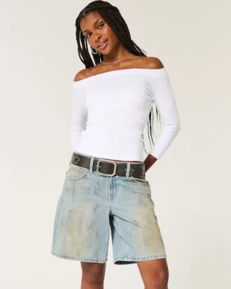 Tief sitzende getönte Baggy-Jeans in Schlammwaschung