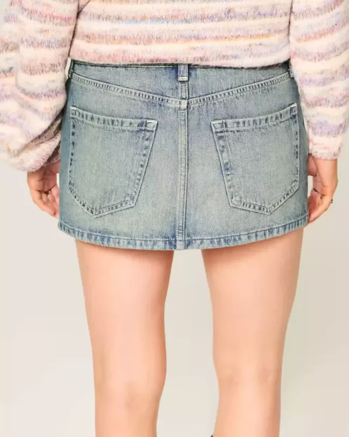 Tief sitzender Jeans-Minirock Tief sitzender Jeans-Minirock