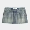 Tief sitzender Jeans-Minirock Tief sitzender Jeans-Minirock