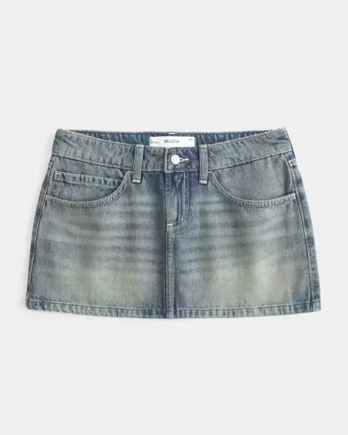 Tief sitzender Jeans-Minirock Tief sitzender Jeans-Minirock