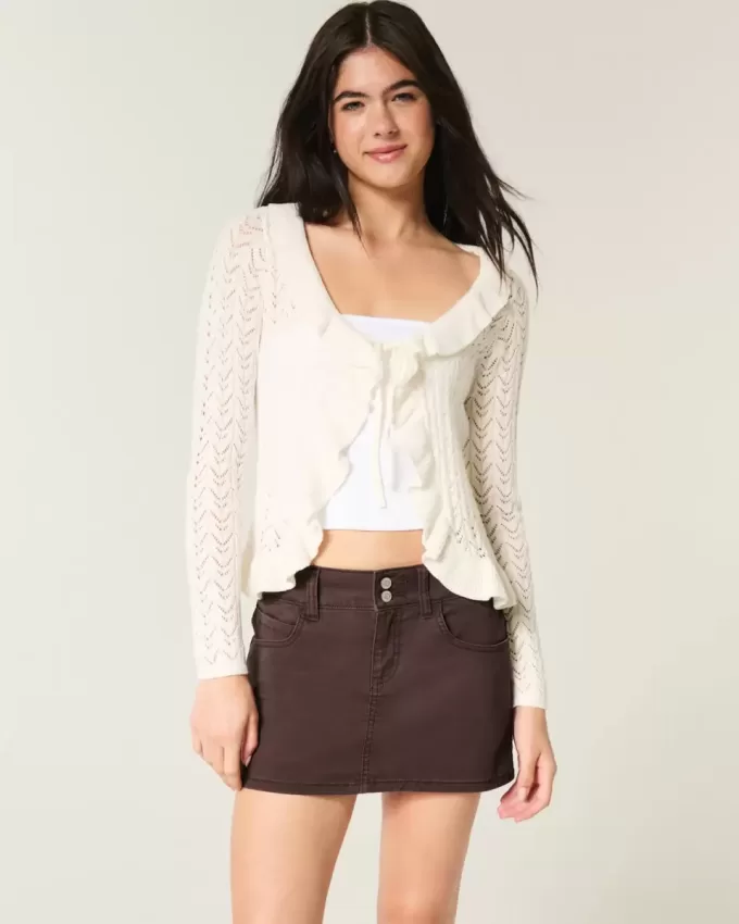 Tief sitzender Mini-Skort aus Twill Tief sitzender Mini-Skort aus Twill