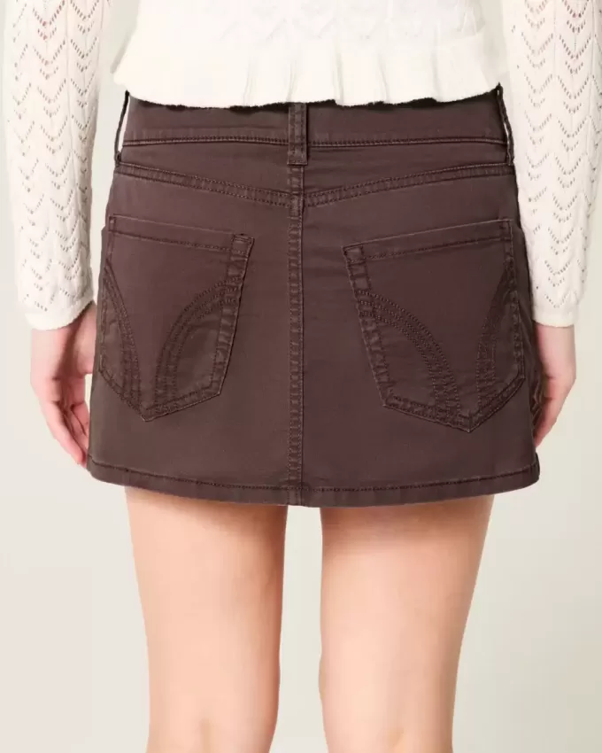 Tief sitzender Mini-Skort aus Twill Tief sitzender Mini-Skort aus Twill