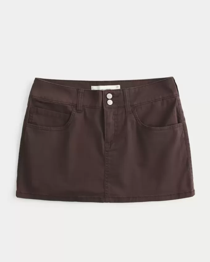 Tief sitzender Mini-Skort aus Twill Tief sitzender Mini-Skort aus Twill