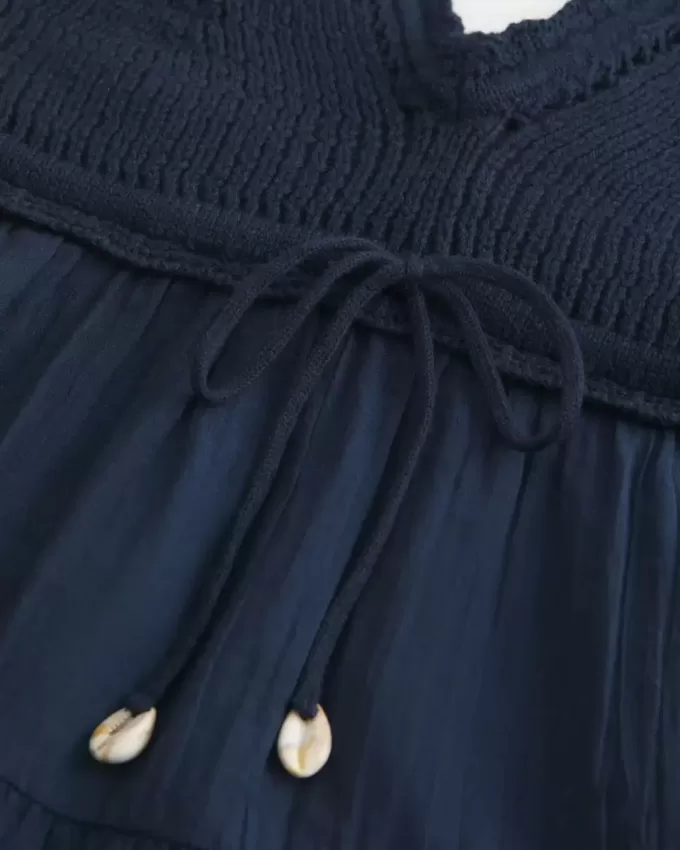 Top im Häkel-Stil aus Stoffmix