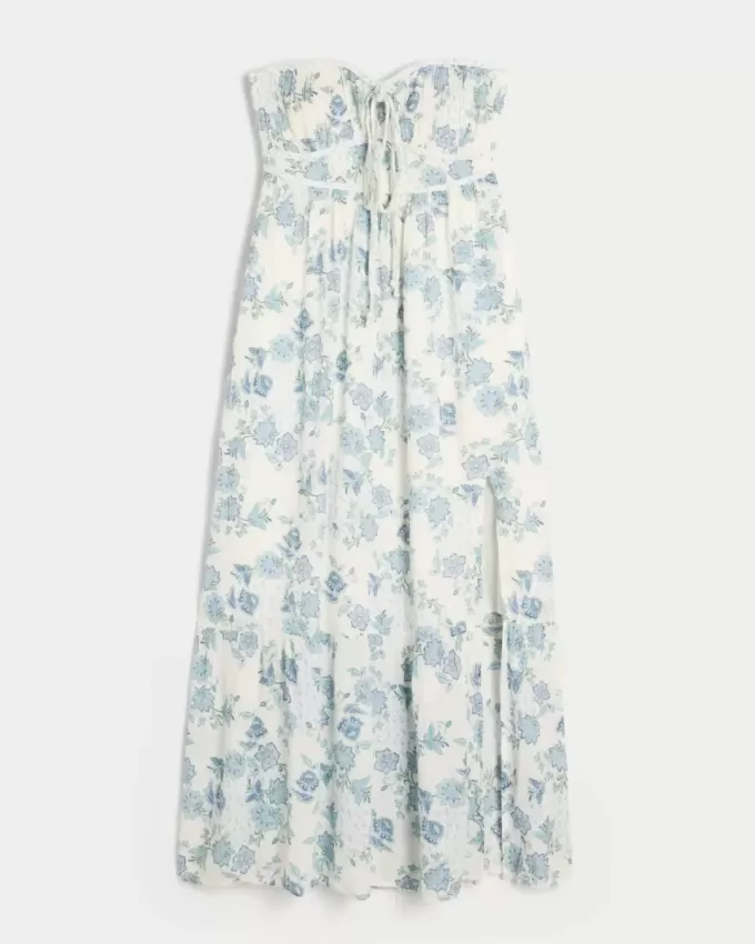 Trägerloses geflochtenes Maxikleid Trägerloses geflochtenes Maxikleid