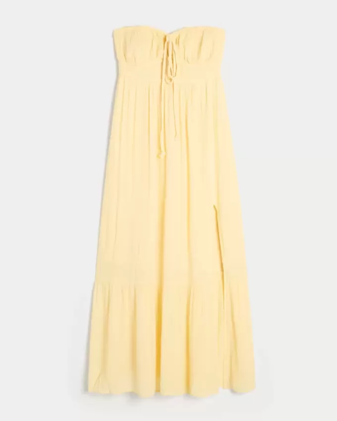 Trägerloses geflochtenes Maxikleid Trägerloses geflochtenes Maxikleid
