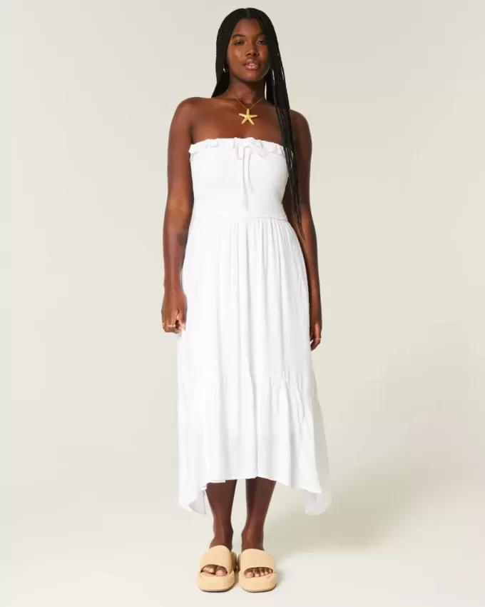 Trägerloses, gesmoktes Maxikleid Trägerloses, gesmoktes Maxikleid