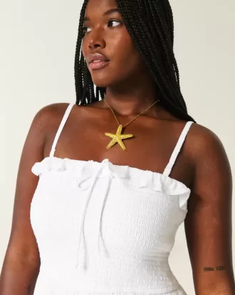 Trägerloses, gesmoktes Maxikleid