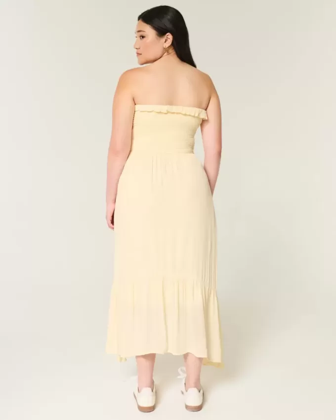 Trägerloses, gesmoktes Maxikleid Trägerloses, gesmoktes Maxikleid