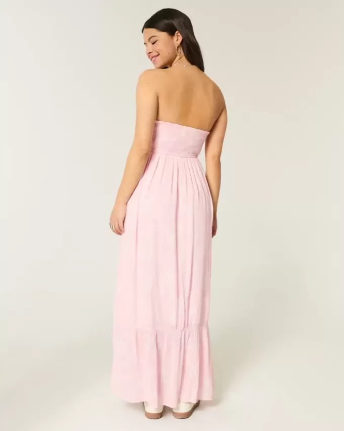 Trägerloses Maxikleid im Häkel-Stil-Mix Trägerloses Maxikleid im Häkel-Stil-Mix