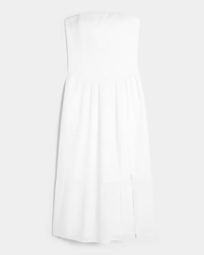 Trägerloses Maxikleid mit Stickerei Trägerloses Maxikleid mit Stickerei