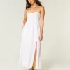 Trägerloses Maxikleid mit Twist-Brust Trägerloses Maxikleid mit Twist-Brust