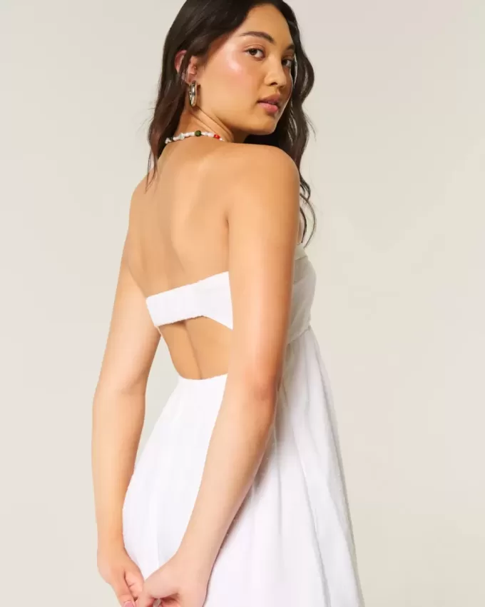Trägerloses Maxikleid mit Twist-Brust Trägerloses Maxikleid mit Twist-Brust